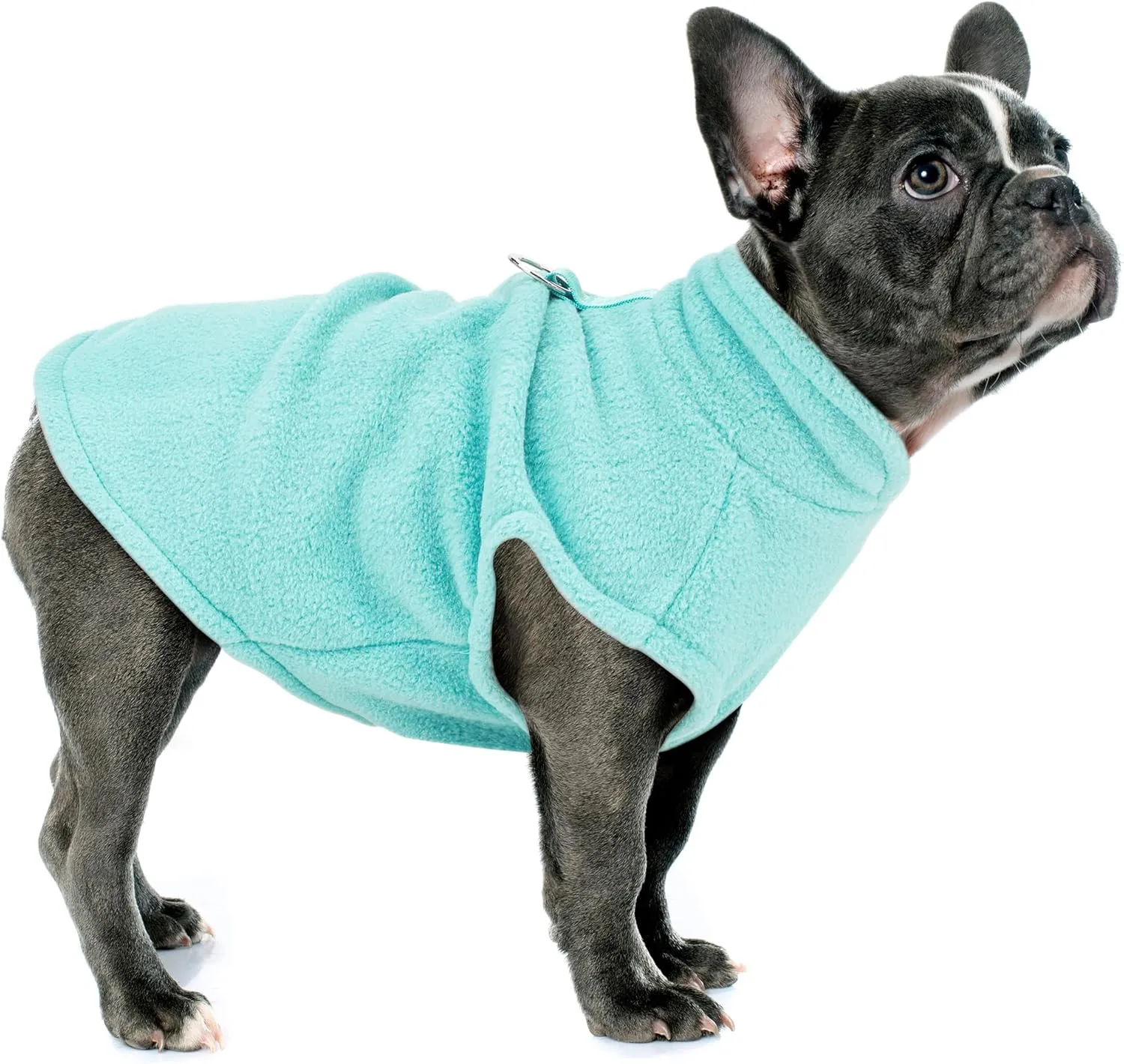 Sleeveless Pullover Fleece Vest for Small Dogs: Cozy Polyester Dog Jacket, Tank Top Sweater with Leash Ring and Armholes C Soft, Warm, and Easy-to-Wear Design for Everyday Comfort Turquoise M