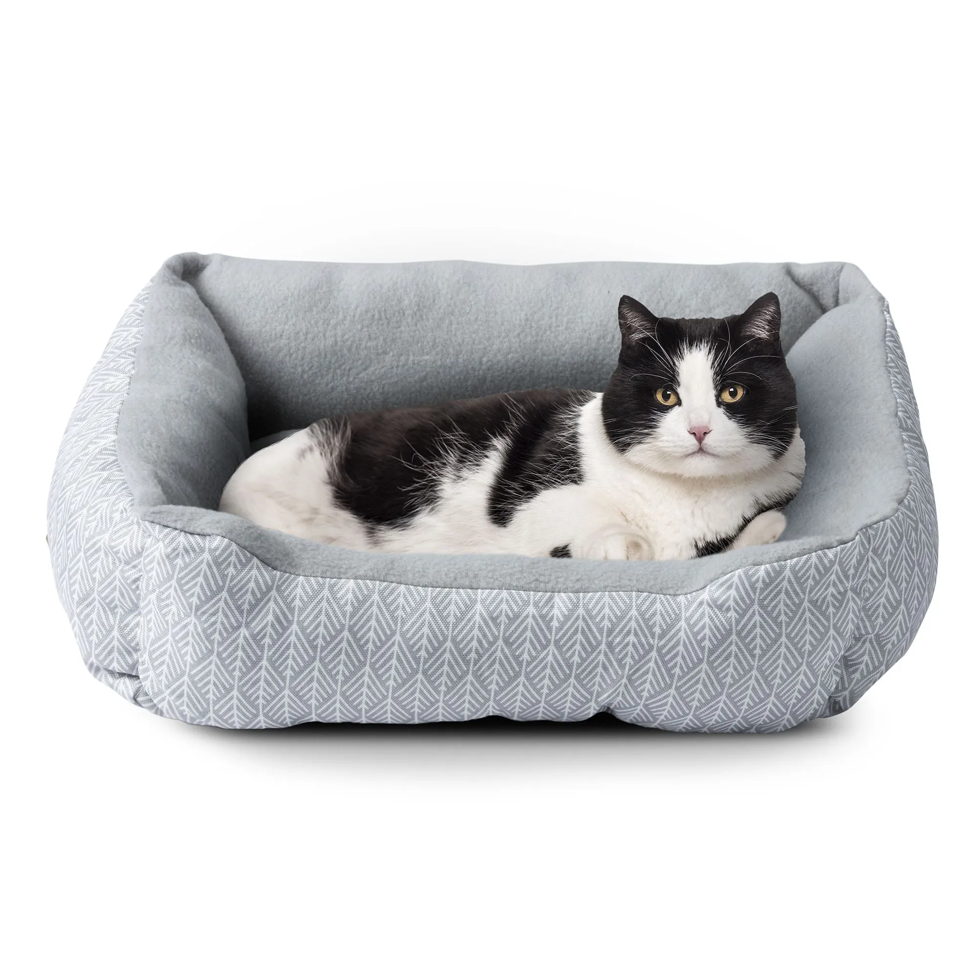 Small Cuddler Dog Cat Puppy Kitten Pet Bed, Gray, 19”x15”, Typically up to 25 Lb