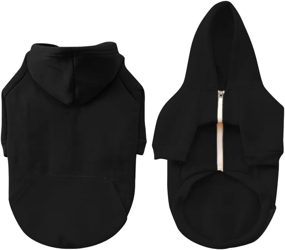 Soft Dog Sweatshirt, Warm Fleece Dog Hoodie for Small Medium Dogs - Winter sweater with pocket for puppy, cat and dog, Hooded Coat Apparel Outfit