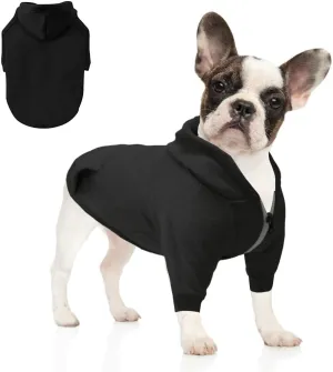 Soft Dog Sweatshirt, Warm Fleece Dog Hoodie for Small Medium Dogs - Winter sweater with pocket for puppy, cat and dog, Hooded Coat Apparel Outfit