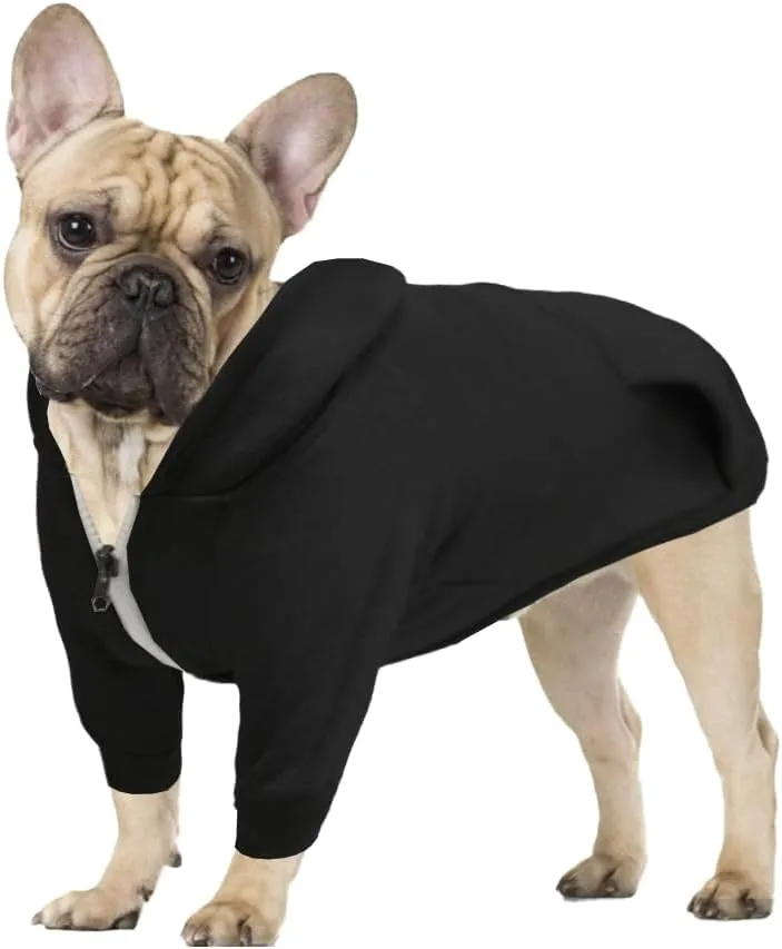 Soft Dog Sweatshirt, Warm Fleece Dog Hoodie for Small Medium Dogs - Winter sweater with pocket for puppy, cat and dog, Hooded Coat Apparel Outfit