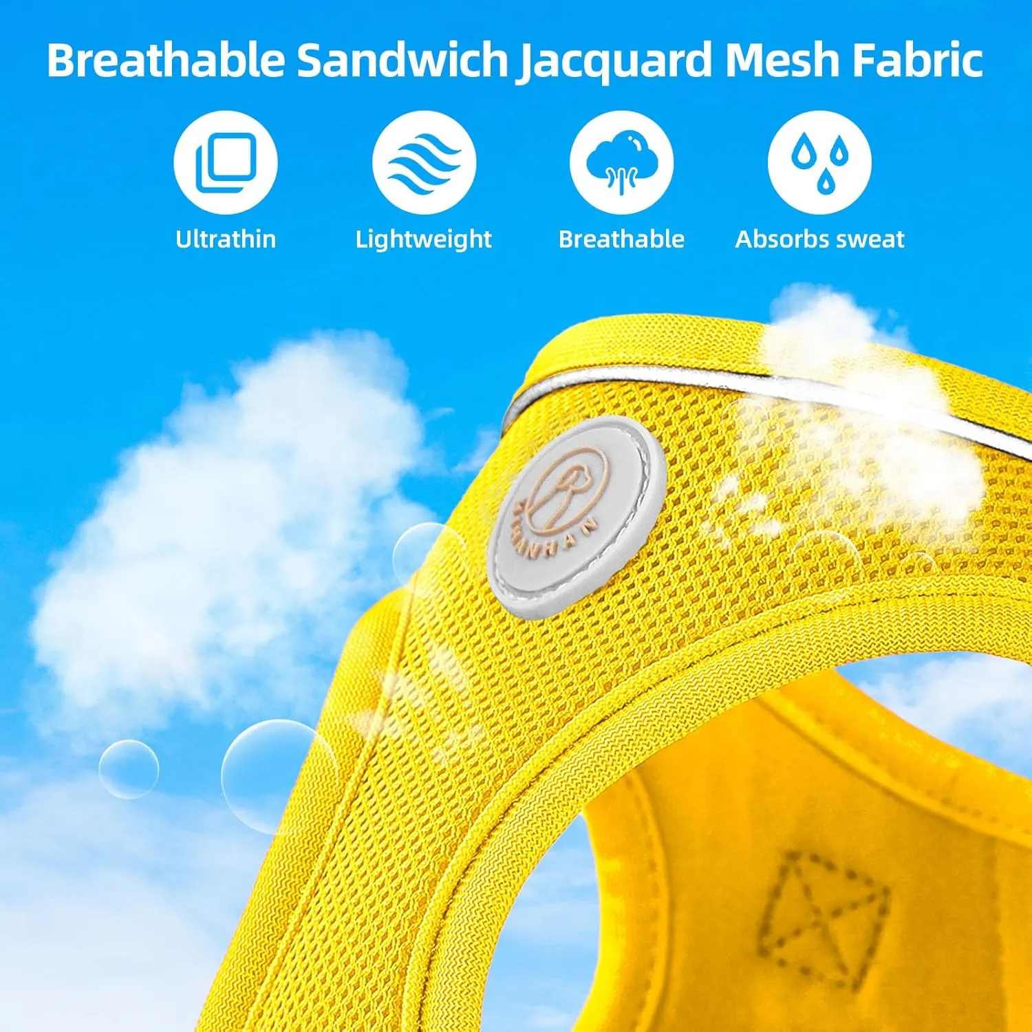 Soft Mesh Dog Harness and Leash Set, No Pull Puppy Harness and Leash Set, Reflective Step in Harness for Small Medium Dogs, Easy Walk Escape Proof Vest Harnesses (Yellow, XS)