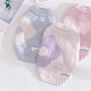 Soft Warm Flower Dog Cat Sweater Vest