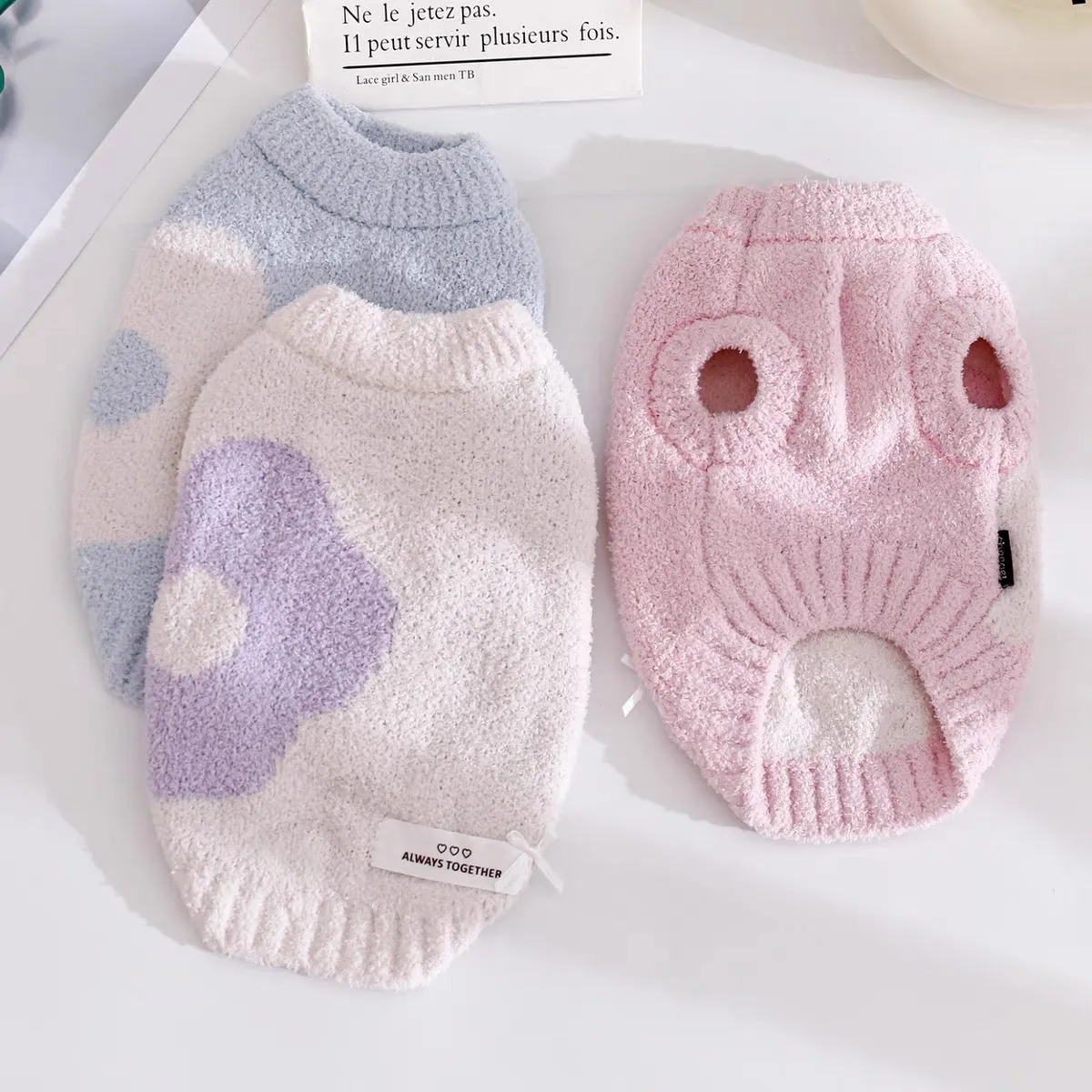 Soft Warm Flower Dog Cat Sweater Vest