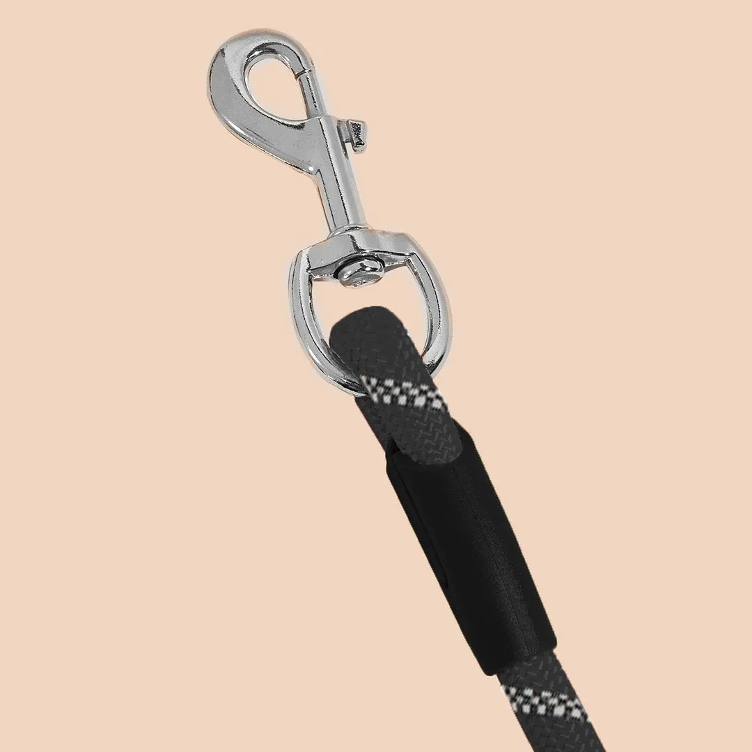 SOGA 220cm Multifunction Hands Free Rope Pet Cat Dog Puppy Double Ended Leash for Walking Training Tracking Obedience Black