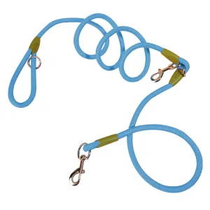 SOGA 220cm Multifunction Hands Free Rope Pet Cat Dog Puppy Double Ended Leash for Walking Training Tracking Obedience Blue