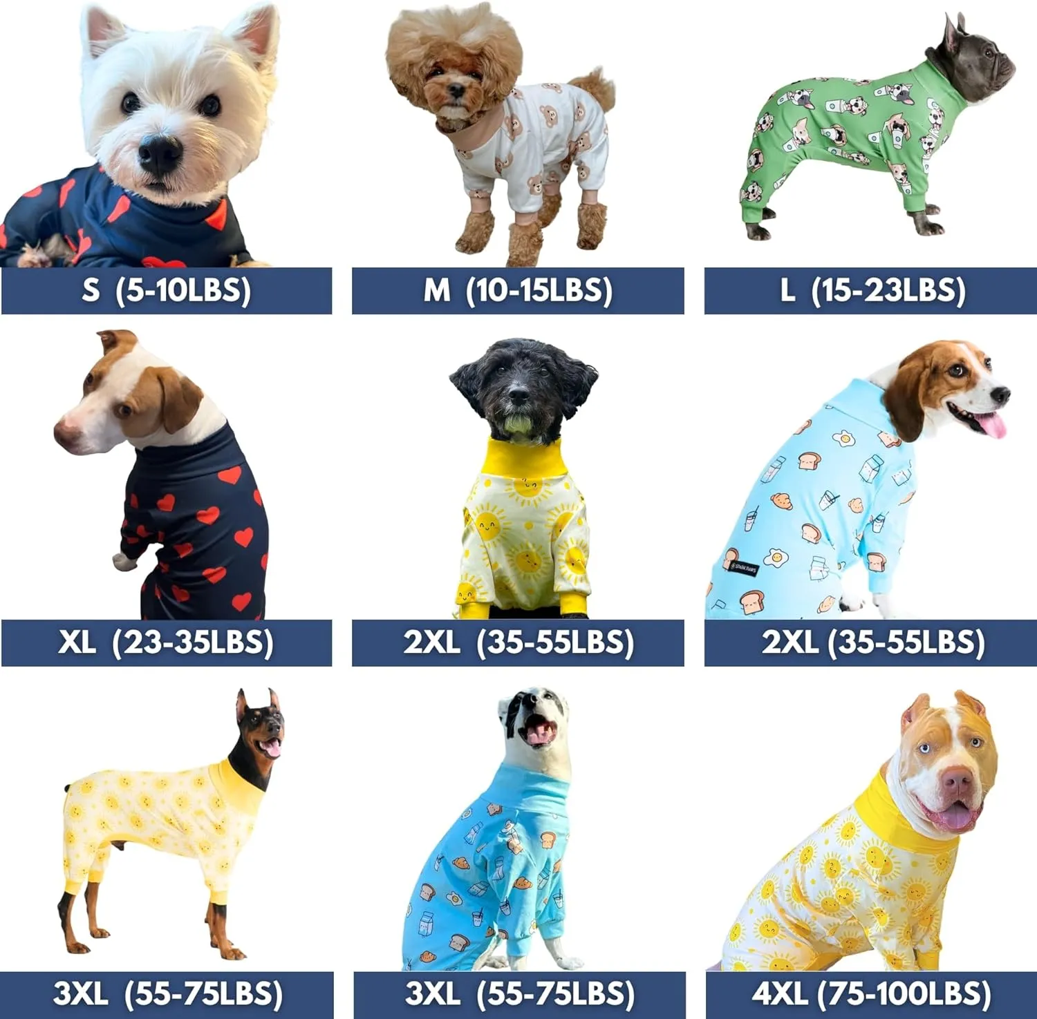 Spark Paws Dog Pajama, Ultra-Soft and 4-Way Stretch, Recovery-Suit PJ Onesie for Small, Medium and Large Breeds - When Pigs Fly - Purple - L