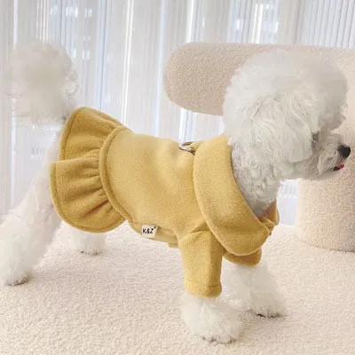 Sweet Solid Color Dog Dress Coat