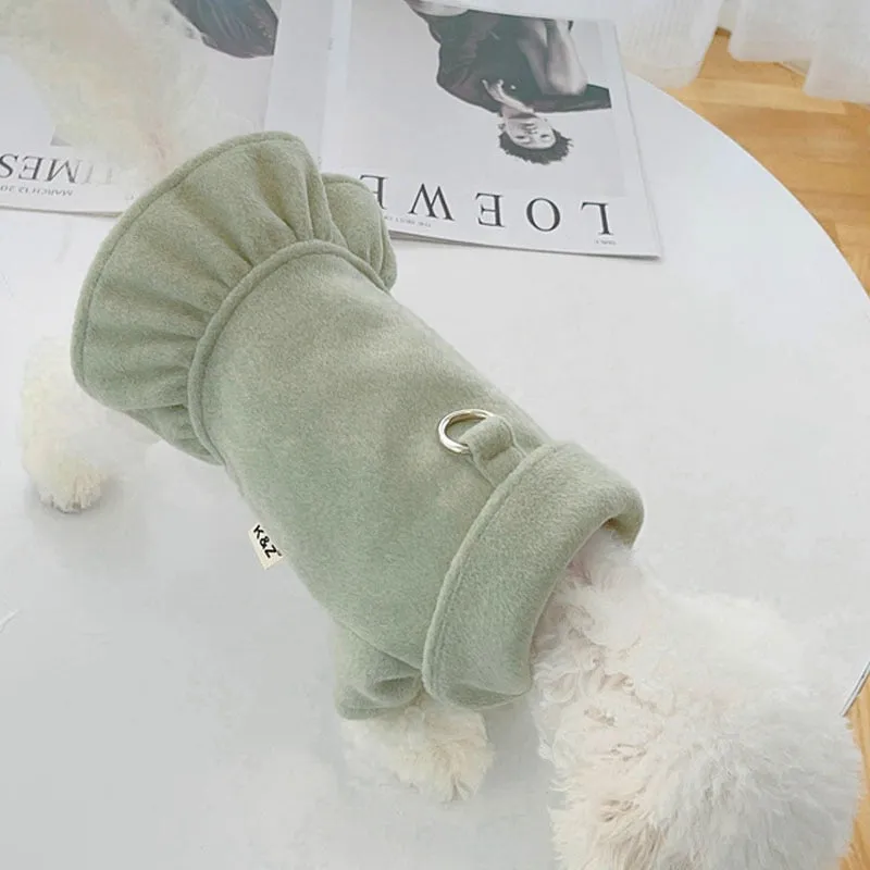 Sweet Solid Color Dog Dress Coat