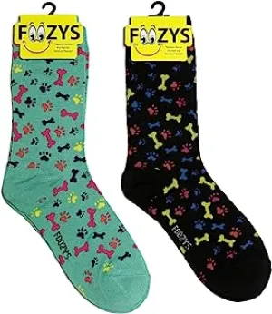 TEAL Bones & Paw Print Socks