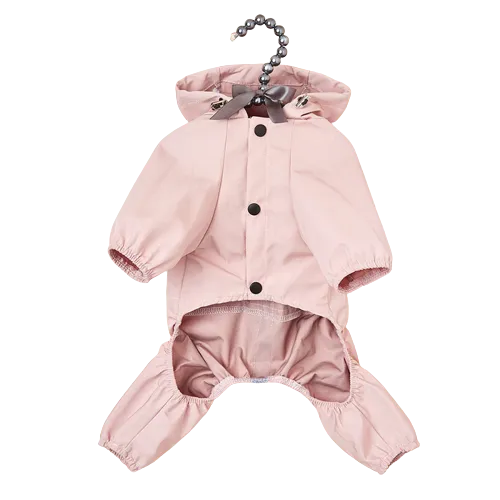 The Waterproof Reflective Dog Raincoat - Dusty Pink
