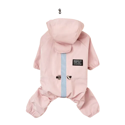 The Waterproof Reflective Dog Raincoat - Dusty Pink