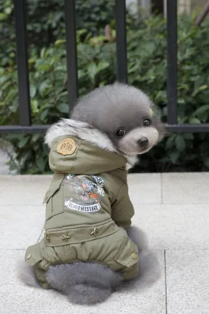 Toby's Super Cool Pet / Dog Hooded Puffer Snowsuit