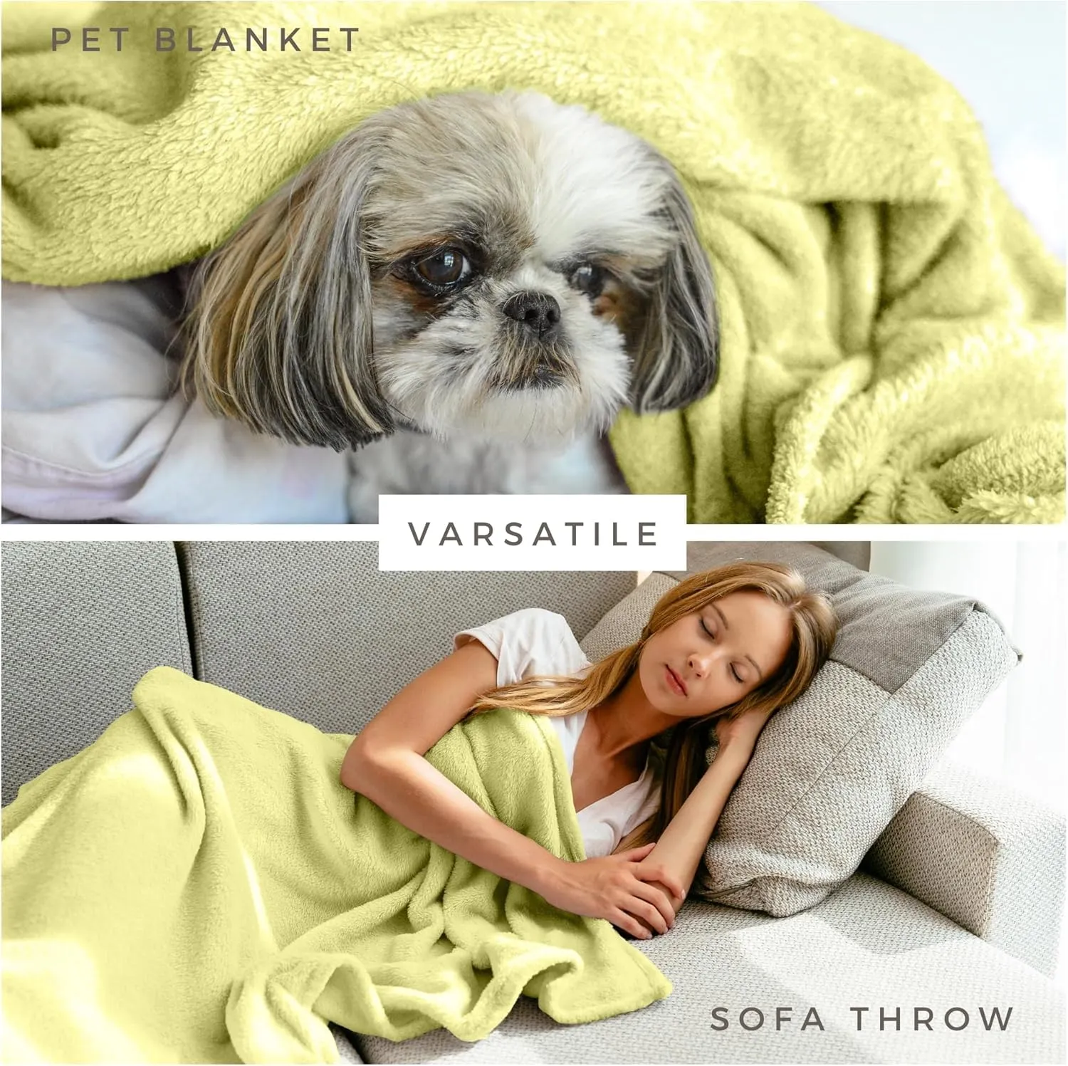 Toddler Blanket - Lightweight Breathable Warm Cozy Soft Throw Blanket - Pale Lime Yellow - 30x40 Inches