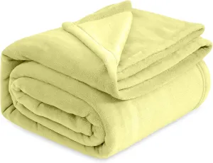 Toddler Blanket - Lightweight Breathable Warm Cozy Soft Throw Blanket - Pale Lime Yellow - 30x40 Inches