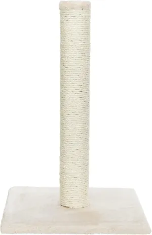 TRIXIE Parla Cat Scratching Post 24.4 Inch - Cat Scratcher with Soft Fabric Covering Base and Durable Sisal Rope - in Beige