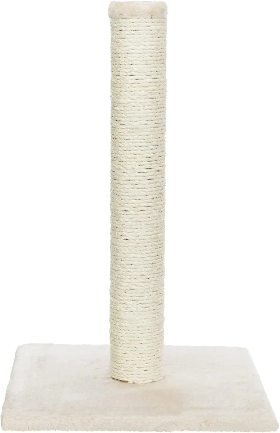 TRIXIE Parla Cat Scratching Post 24.4 Inch - Cat Scratcher with Soft Fabric Covering Base and Durable Sisal Rope - in Beige