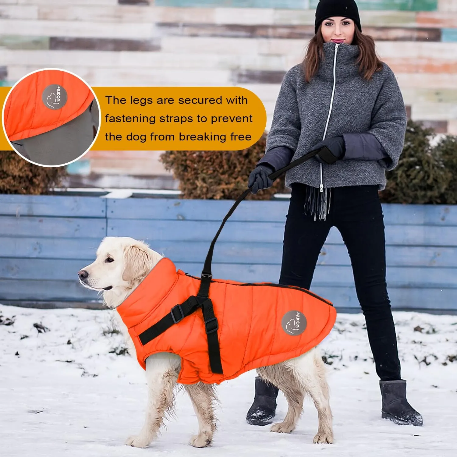 Warm Dog Winter Coat,Waterproof Dog Jacket with Built-in Harness,Dog Cold Weather Coat with Reflective Stripes,Winter Snow Dog Warm Coat for Small, Medium Dogs,Cold Weather Cozy (Black, XS)