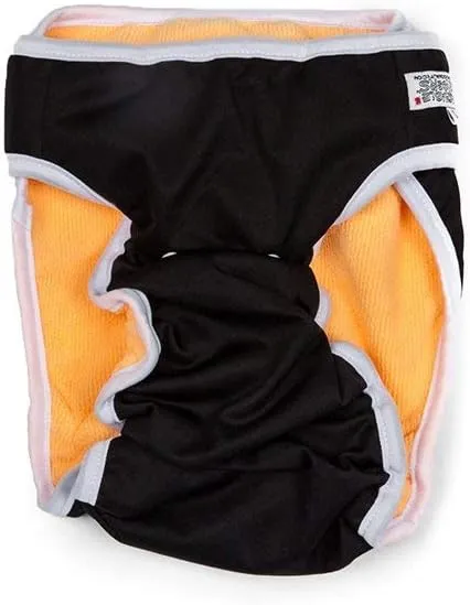 Washable Wonders Male Dog Diaper | Premium Reusable Dog Diapers | Dog Diapers for Male Small Dogs | Waterproof and Washable (Black S)