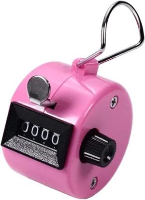 White Deer Hand Tally Counter 4 Digit Number Dual Clicker Golf Handy Convenient