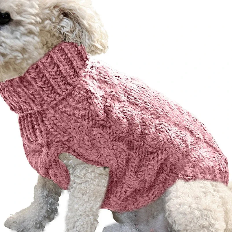 Winter Warm Dog Sweater - Turtleneck Pet Clothes for Small & Medium Dogs