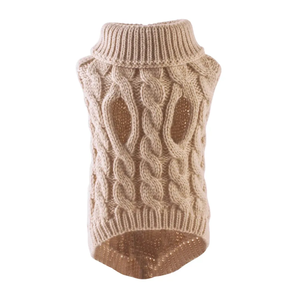 Winter Warm Dog Sweater - Turtleneck Pet Clothes for Small & Medium Dogs