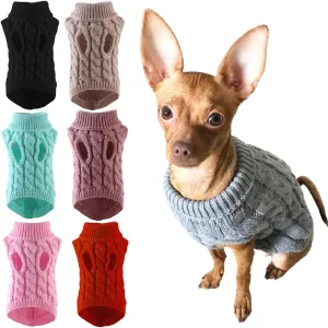 Winter Warm Dog Sweater - Turtleneck Pet Clothes for Small & Medium Dogs