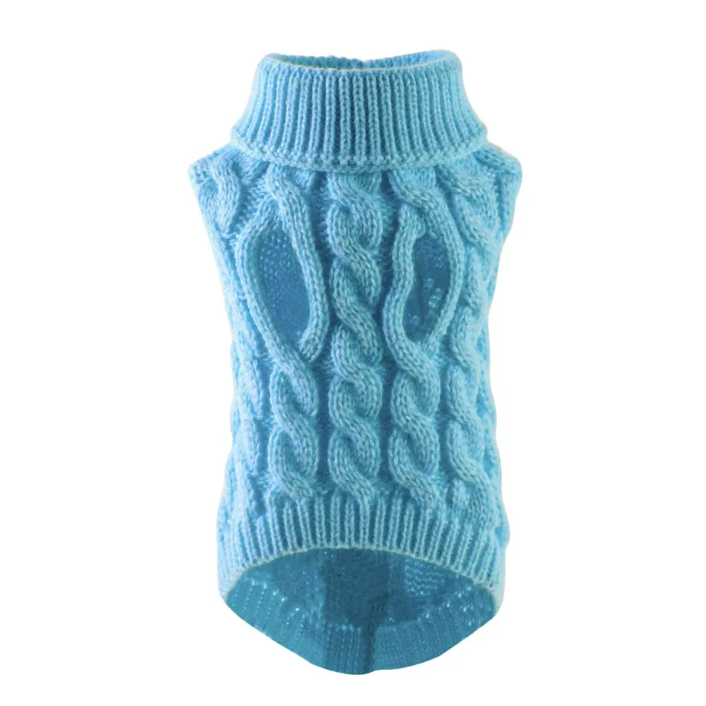 Winter Warm Dog Sweater - Turtleneck Pet Clothes for Small & Medium Dogs