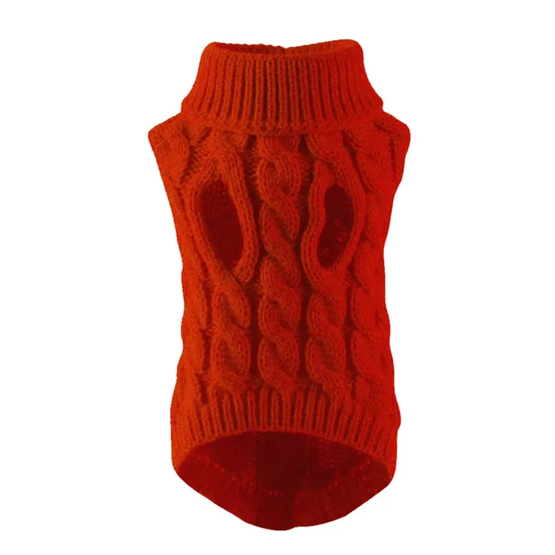 Winter Warm Dog Sweater - Turtleneck Pet Clothes for Small & Medium Dogs