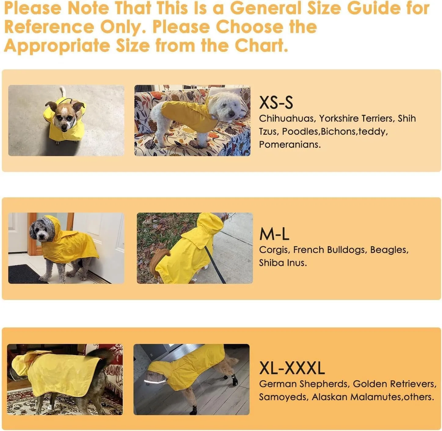 XXL Yellow Reflective Adjustable Pet Raincoat with Hood - Waterproof Dog Jacket, Adjustable Dog Poncho for Outdoor Protection
