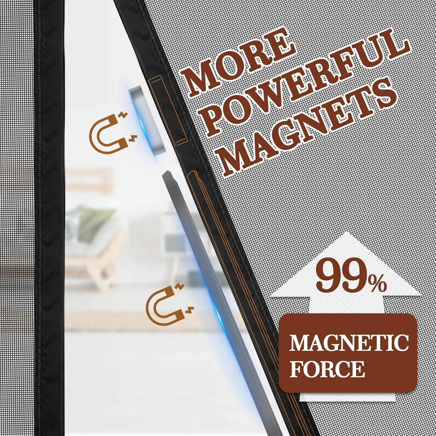 Yotache Adjustable Magnetic Screen Door Fit Doors Size Width 29"-33" Height 79"-81", Reinforced Fiberglass Mesh with Full Frame Hook&Loop Strip, Black